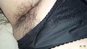 My hairy armpits sister masturbating with homemade dildo in pussy and ass